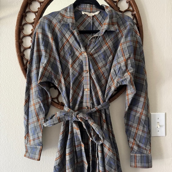 Grammar NYC  the feminine organic cotton plaid maxi dress size 6 - Picture 4 of 14